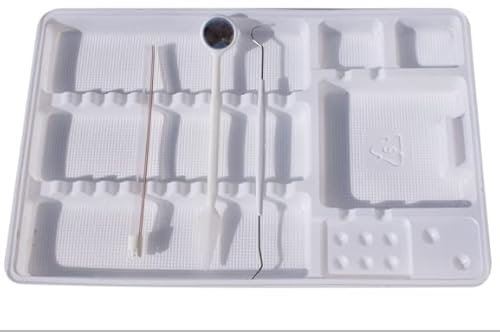 Disposable Plastic Dental Tray, Instrument Tray 284x183x17mm. Ideal for Dental, Beauty, Microblading, Tattooist, Podiatry. Pre moulded 50 per pack