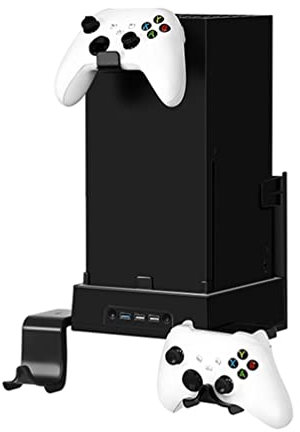 LiLiTok Support mural compatible avec Xbox Series X, support mural vertical avec base de ventilateur de refroidissement, support coloré pour console de jeu/contrôleur/casque Xbox Series X, Noir