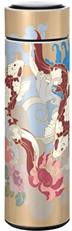 KAAVIYO Fleur De Carpe Poisson Japonais Bouteille d'eau Isotherme Mug pour en Acier Inoxydable Isolé