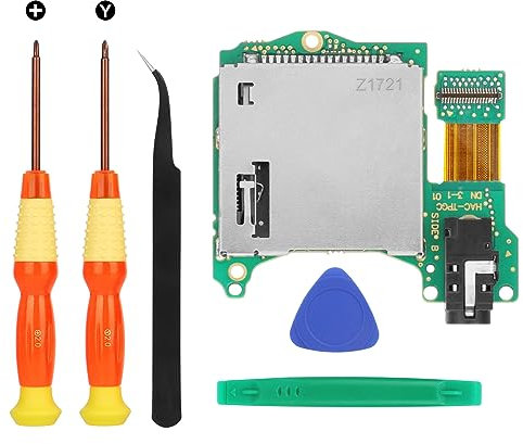 EEEKit Game Card Reader Replacement for Nintendo Switch, Game Cartridge Card Slot Repair Kit with Headphone Jack Port
