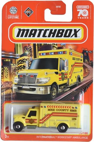 Matchbox International Workstar Krankenwagen, gelb, 38/100
