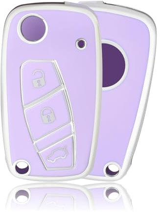 OFFCURVE Cover Chiavi Custodia Chiave Copri Chiavi Copri Telecomando Adatto per Fiat Grande Punto Evo Panda Bravo Ducato Doblo Qubo Lancia Ypsilon Lybra Delta Musa Peugeot Boxer Citroen Relay Nemo