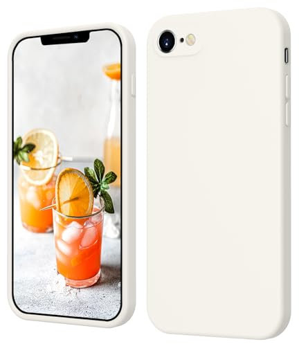 ElestBela iPhone 7/8 Hülle, iPhone SE 2022 Hülle, iPhone SE 2020 Hülle, Hanyhülle iPhone 7/8 Case Dünn Slim mit Microfiber, Kratzfeste Rundumschutz Schutzhülle Hülle für iPhone SE 2/7/8 Retro Weiß