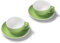 Terra Home 2er Cappuccino-Tassen Set - Grün, 200 ml, Matt, Porzellan, Dickwandig, Spülmaschinenfest, italienisches Design - Kaffee-Tassen Set mit Untertassen