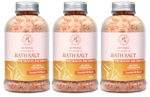 Gelenke & Muskeln Badesalz Set 3х600g - mit Ätherischen Ölen Lavendel & Salbei & Rosmarin - Natürliches Badesalz mit Himalaya-Rosa Salz - Aromatherapie Badewanne - Körperpflege - Entspannung