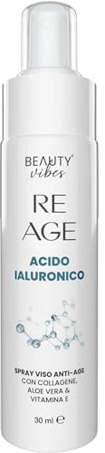 Re-Age Trattamento Maschera Viso Antiage con Acido Ialuronico, Collagene, Vitamina E e Aloe Skin Active Idratante e Illuminante Cura della Pelle - AlohaLabs 90ml
