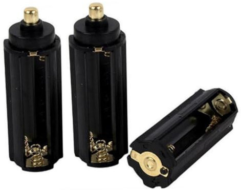 Obelunrp 3Pcs AAA Battery Holder Adapter Black Cylindrical Battery Storage Case Holder for AAA Batteries Flashlight Torch