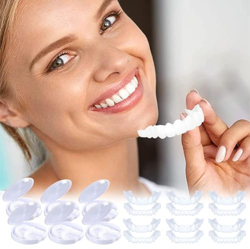 Dentier Sourire Parfait,Dentier Sourire Fausse,6 Paires Facette Prothese Dentaire,Faux Dentier Sourire Parfait,Facette Dentaire Haut Et Bas,Prothèse Dentaire Cosmétique,L Brosses Interdentaires