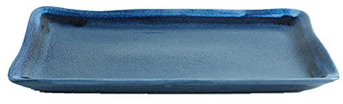 KOHARA 14 pouces en céramique créative longue assiette à sushi rectangulaire personnalité gros poisson assiette à collation couleur glaçure artisanat micro-ondes lavable au lave-vaisse