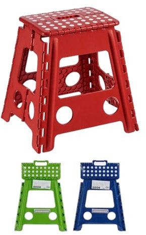 PraTiKo Life Sgabello Pieghevole in Plastica Sgabello Portatile Richiudibile, Colori Assortiti Portata Max. 150 kg H 40 cm