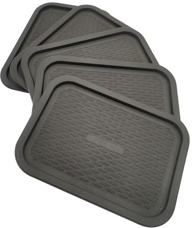 ABBAware 5er Set Deckel im Rattan-Design für Aufbewahrungskorb 9L, Anthrazit, der Umwelt zuliebe aus recyclebarem PP