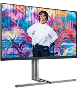 AOC U32U3CV - 32 Zoll UHD Monitor, Calman Ready, 8-bit, Nano IPS Panel, DisplayHDR400 (3840x2160, 60 Hz, 4K, 2X HDMI 2.0, 1x DisplayPort 1.4, USB-C (96W PD), USB Hub, RJ45) schwarz