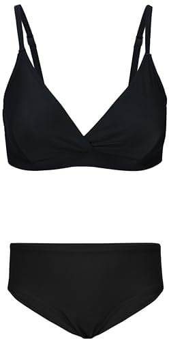 Aquarti Mädchen Bikini Set Bustier Bikinislip Zweiteiliger Badeanzug, Farbe: 039 Schwarz, Größe: 158