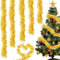 XIEXIESHER 12 Stück x 2M Weihnachten Lametta Girlande, 24MGlänzend Weihnachten Dekoration, Lametta Girlande Glänzender Christbaumschmuck für Christmas, Treppe, Kamin und Party(Gold)