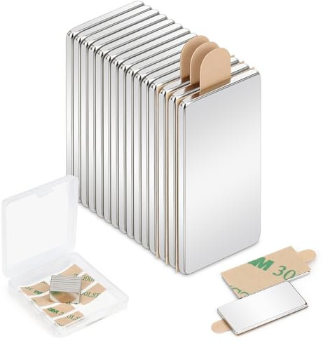 Wukong 15 Stück Neodym Magnete Selbstklebende, 20×10×1mm Mini Magnete Starker Halt, Magnete Klein Klebemagnete für Glasmagnettafel Büro und Informationstafel
