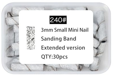 Bandas de lijado pequeñas para taladro de uñas 80/120/180/240# Bandas de lijado de uñas, limas de lijado de uñas, suministros de pedicura