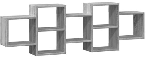 vidaXL Wandregal Grau Sonoma 129x18x42 cm Holzwerkstoff