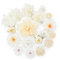 MWOOT 17 Stück Künstliche Blumenköpfe, Kunstblumen für Handwerk, Gefälschte Rosen Pfingstrose Seerose für DIY Hochzeit Party Festival Haus Garten Dekoration, Kunstblumen Deko(Weiß)