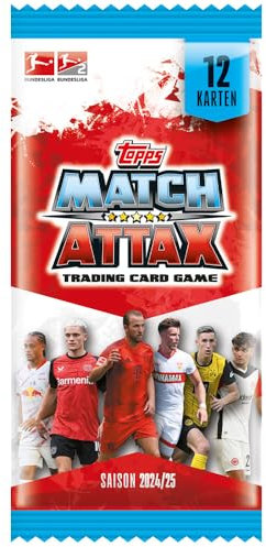 Bundle mit Topps Match Attax Bundesliga - 2024/2025-1 Leere Sammelmappe + 5 Booster + exklusive collect-it Hüllen