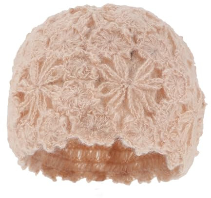 TOGEVAL Warme Wintermütze Für Damen Baskenmütze Strickmütze Blumen Hohlstrickmütze Ohrenschutz Warme Mütze