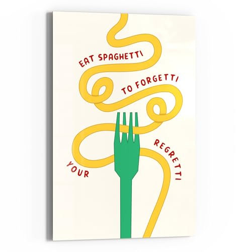 DEQOART Glasbild Echtglas | Motiv Freude am Teller | vertikal einteilig 40x60 cm | schöne Dekoration | Wandbild für Wohnzimmer, Schlafzimmer, Flur & Küche | moderne Wanddeko