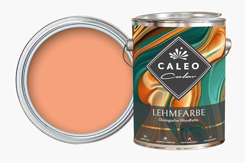Caleo Color Lehmfarbe PAPAYA 0,15 Liter - ökologische Wandfarbe für Wohnzimmer und Co. - hoch deckend, tropffrei, geruchsneutral