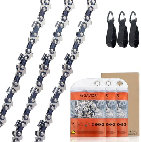 SAVIOR 3 catene per motosega, .325, 1,3 mm, 64 maglie per binario da 38 cm, catena semi-scalpello, compatibile con Husqvarna X-Cut SP33G, Dolmar e molto altro ancora