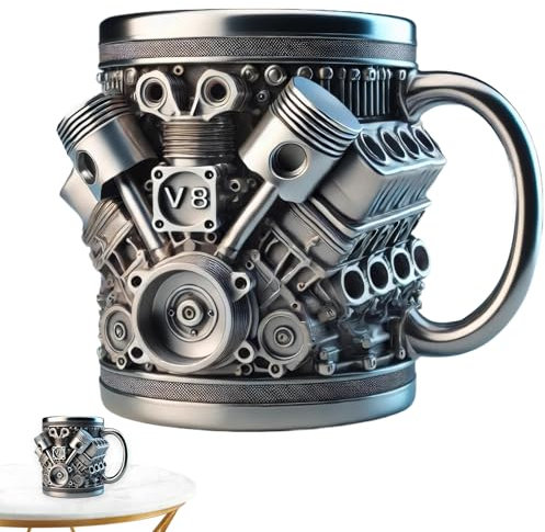 Katslyn V8 Engines Stainless Steel Cup, V8 Engine Mug 3D Creative, Stylish Gift, V8 Engine Stainless Steel for Car Enthusiasts and Racing Fans, Unique Present