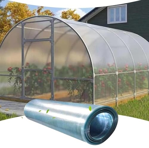 Poly Plastic Roof Panel，Polycarbonate Roofing Sheet，Rain-Proof Anti-UV Covers，Polycarbonate Sheet， For Gardening, Farming(1.5x3m(4.9x9.8ft))