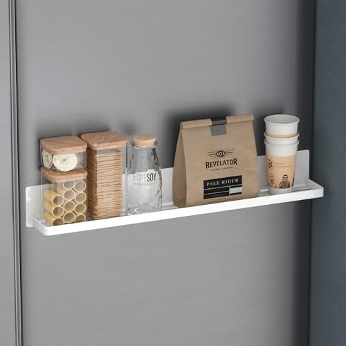 Mai & Mai Étagère Murale Magnétique sans Perçage Rectangulaire 600x83x80 mm | Acier au Carbone, Rangement Mural Multifonction, Étagère Rangement, Fond Ajouré pour Évacuation de l'Eau, Reglo-01