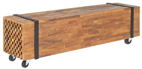 Generisch TV-Schrank 110x30x32,5 cm Massivholz Teak,Möbel,TV-Möbel,13.66KG,326173