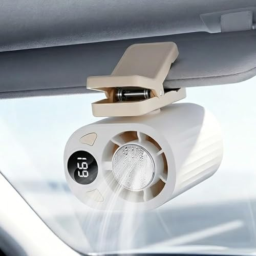 ZVD Ventilateur Clip 2026 Portable pour Voiture, Rechargeable USB, Effet Rafraîchissant 360°, 199 Vitesses, pour Lit, Parasol, Pare-Soleil et Poignées de Voiture (Blanc)