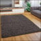 Paco Home Teppich Wohnzimmer Schlafzimmer Hochflor Shaggy Flokati Optik Einfarbiges Design Weich Flauschig Moderne Deko, Grösse:120x170 cm, Farbe:Anthrazit