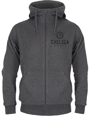 Chelsea FC - Herren Fleece-Sweatjacke - Offizielles Merchandise - Geschenk für Fußballfans - Grau - 3XL