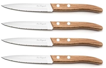 Lou Laguiole Forest Set di 4 coltelli Office, Acciaio Inossidabile, Legno Naturale, 22 x 13 x 2 cm