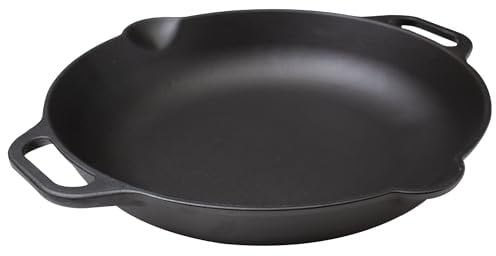 Victoria Paellapfanne Gusseisenpfanne Induction 33cm Geeignet für Feuer, Grill, Backofen, Ceranfeld, Gas, Cast Iron Skillet Cured zu Schaffen Toxic Free Non-Stick Kochgeschirr ohne PTFE oder PFOA