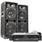 MAX Dual 8” Passive DJ PA Speaker System with 1500W Power Amplifier and 2x 6m Jack Cables – Complete Professional Speaker Kit for DJ, Events, Karaoke, PA Sound with Dual Woofer, Rugged Carpet Finish
