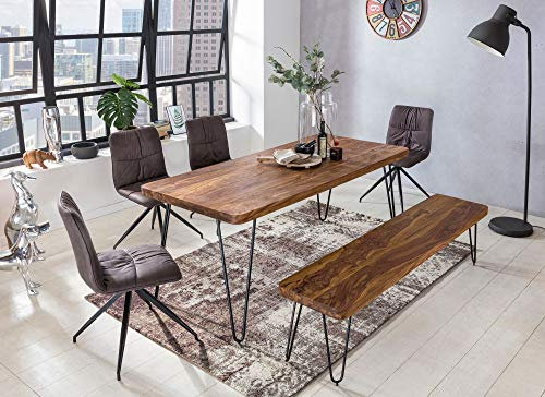 KADIMA Design Massivholz Sheesham Esstisch Balu 160x80x76 cm Küchentisch Massiv Tisch