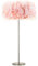 Modern and Chic Real Pink Feather Standard Floor Lamp with Satin Nickel Base and Foot Switch - Perfect for Childrens Bedroom - 60w Maximum SES Bulb by Happy Homewares