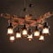 AHQX Pendelleuchte Vintage Kronleuchter Retro Hängeleuchte Holz Metall Hängelampe Schwarz Höhenverstellbar Leuchtmittel E27 Industrial Deckenleuchte Für Esszimmer Wohnzimmer Küche Café Pendellampe …