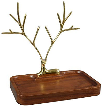 KHUY Bandeja Decorativa Madera, Bandeja Vaciabolsillos Marco Decoración del Hogar Multifuncional Porche Ornamentos Dominantes, Sostenedor Soporte Joyería con árbol en Forma
