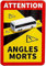 UvV Schild Toter Winkel Angles Morts Frankreich 250 x 170 für LKW oder BUS & CAMPER geeignet (3, BUS-Adhäsivfolie)
