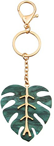 ARFUKA Keyring Green Leaf Pendant Keychain Metal Key Ring Charm Jewellery Christmas Birthday Gift Keyrings Key Chain Key Ring Holder for Men and Women