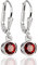 NKlaus Paar 5mm Blumen Granat Brisur Ohrhänger 925 Sterling Silber Ohrstecker Ohrringe 3765