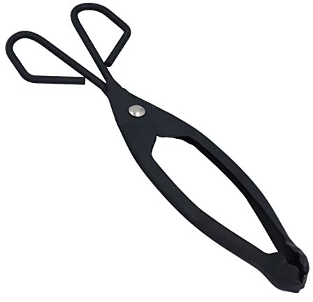 AB Tools Pince droite en bois, métal, cheminée, foyer, bois, charbon, ciseaux, pince, feu de camp