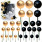 Kuchen Dekoration Kugel,50 Stück Schaum Ball Kuchen Picks Cupcake Perle Bälle DIY Kuchen Einlage Topper Geburtstag Kuchen Dekoration, für Valentinstag Geburtstag Hochzeit Bedarf Deko (schwarzes Gold)
