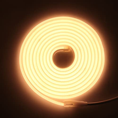 Wisada COB Neon LED Streifen 30m,220V 288 LEDs/m FCOB LED Band,Hohe Dichte Flexibler Superhell Warmweiß COB Neon LED Lichtband,Wasserdicht Silikon LED Neonlicht für Schlafzimmer Architekturbeleuchtung