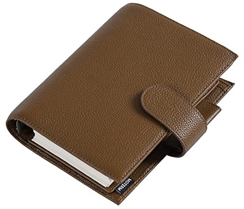 Moterm Personal Luxe Ringe Planer - Echtes Leder Binder Organizer (30mm Ring, Kiesel-Schokolade)