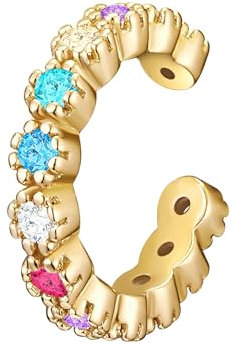 Glanzstücke München Damen Ohrklemme 925/- Sterling Silber gelbvergoldet 14 Karat Zirkonia weiß pink lila champagner 1 Stück Silberohrklemmen