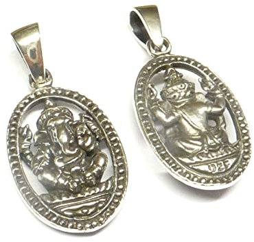 Anhänger Silber, Motivanhänger Ganesha , Sterlingsilber, Schmuck Unisex, Glücksbringer Schutzsymbol